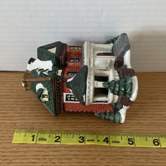 Vintage Holiday Traditions 2 Story House w Gazebo Porch Christmas Village House - Picture 8 of 9